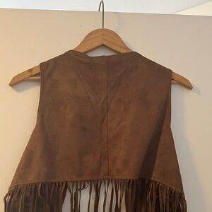 BCBGeneration Chocolate Brown Vest with Fringe - Faux Suede - NWT - One Size